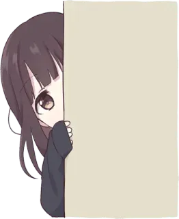 🙈 Anime, Mädchen, Verstecken, Spähen, Süß, Kawaii, Manga telegram sticker