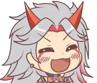 😄 Arataki Itto Genshin Impact Anime, Videojuego, Arataki Itto, Genshin Impact, lindo, Chibi telegram sticker