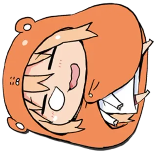 🥧 Umaru Doma Himouto! Umaru-chan animé, umaru, mignon, kawaii, sweat à capuche, orange, dessin animé, chibi whatsapp sticker