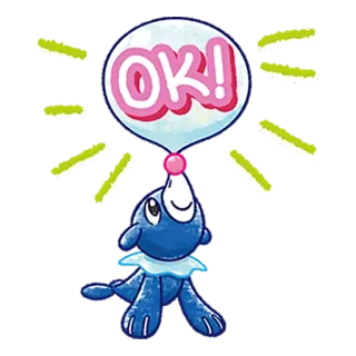 👌 OK! foca, Pokémon, ok, carino telegram sticker