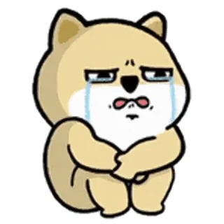 💬 perro, triste, llorando, emoji, dibujos animados, lindo telegram sticker