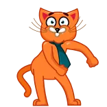 🕺 кот, мультфильм, танцы, галстук telegram sticker