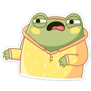 😦 katak, hewan, kartun, imut, stiker, ekspresi, santai, sarkastik telegram sticker