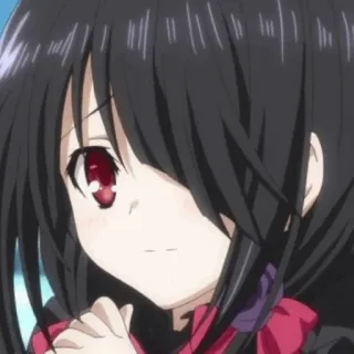 🥀 Kurumi Tokisaki Date A Live Anime, Gadis, Rambut hitam, Mata merah, Karakter telegram sticker
