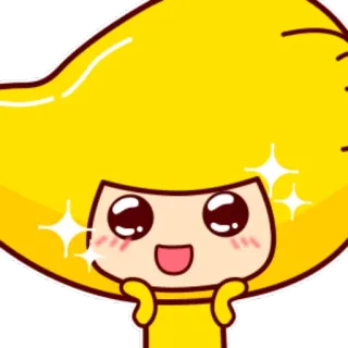 😗 Мультфильм, Милый, Желтый, Каваий, Аниме, Персонаж telegram sticker