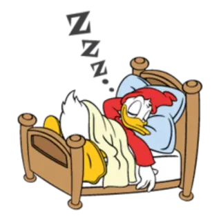 😴 Scrooge McDuck ZZZZ ngủ, đang ngủ, hoạt hình, vịt, giường telegram sticker