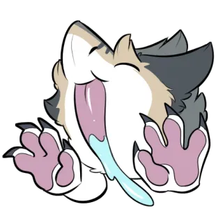👅 cat, cute, animal, sticker, cartoon, exhausted, tired telegram sticker