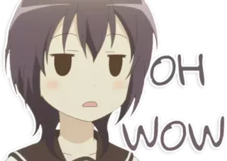 😑 OH WOW 动漫, 表情, 哇, 哦, 惊喜, 兴趣 telegram sticker