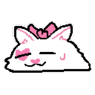 👛 猫, 可愛い, ピクセルアート, かわいい, ハート, ピンク, 動物 telegram sticker