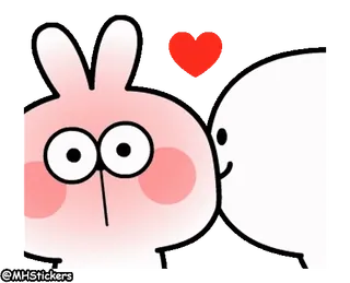 😘 @MHStickers うさぎ, 愛, ハート, かわいい, ステッカー, アニメ, 動物 whatsapp sticker
