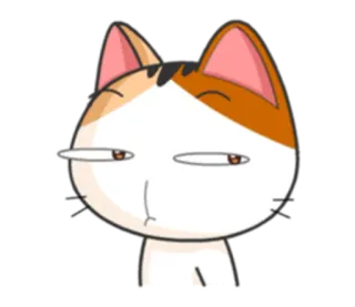😒 cat, animal, sticker, cartoon telegram sticker