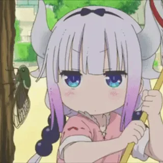 🔮 Kanna Anime, Dragão, Garota, Fofo, Desenho animado, Kanna Kamui telegram sticker