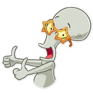 👍 hoạt hình, nhân vật, giơ ngón tay cái, kính telegram sticker