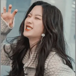 😄 wanita, marah, ekspresi wajah, Korea, aktris telegram sticker