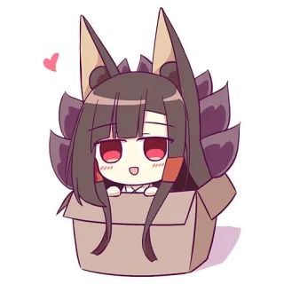 🥰 Anime, Kotak, Kawaii, Hati, Lucu, Chibi, Gadis telegram sticker