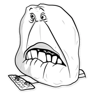 😧 meme, internet, rage face, computer, keyboard, typing telegram sticker