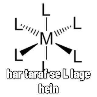 🙂 har taraf se L lage hein химия, лиганды, молекула, октаэдрическая геометрия, координационный комплекс whatsapp sticker