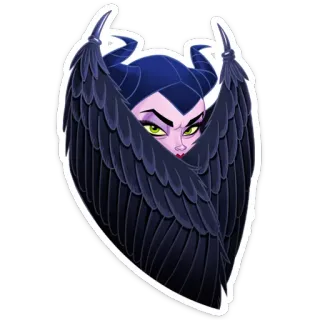 😠 Maleficent ดิสนีย์, ตัวร้าย, เจ้าหญิงนิทรา, นางฟ้า, เวทมนตร์, ชั่วร้าย, แฟนตาซี, ปีก telegram sticker