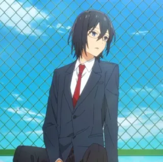 🌀 Izumi Miyamura Horimiya Anime, Personaje, Horimiya, Gafas, Masculino, Uniforme escolar telegram sticker