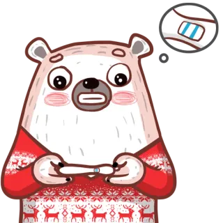 😧 Test di gravidanza, Orso, Cartone animato, Positivo, Pianificazione familiare whatsapp sticker