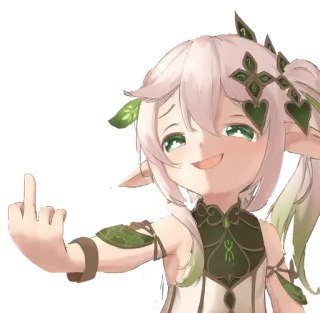🌱 Anime, Nhân vật, Ngón giữa, Cử chỉ xúc phạm telegram sticker
