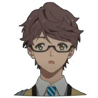 😲 anime, manga, cartoon, boy, man, glasses, cute telegram sticker