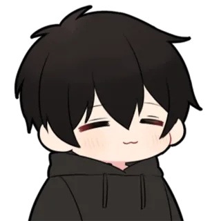 ❤️ anime, chibi, cute, kawaii, boy, hoodie telegram sticker