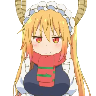 😏 Tohru Miss Kobayashi's Dragon Maid Anime, Dragon, Mignon, Kawaii, Tohru, Maid whatsapp sticker