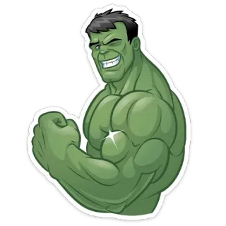 💪 Hulk Hulk, Marvel, Super-herói, Músculos, Personagem de quadrinhos telegram sticker