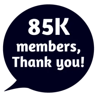 ❤ 85K members, Thank you! mitglieder, danke, community, feier, meilenstein whatsapp sticker