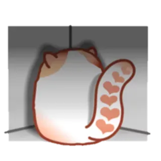 😔 gato, coração, rabo, fofo, animal, animal de estimação, desenho animado, adesivo telegram sticker