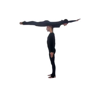 🅰 acrobatics, balance, human letter, body art, letter T telegram sticker