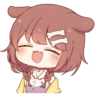 ☺️ Аниме, Милый, Собака, Каваий, Счастливый, Чиби whatsapp sticker