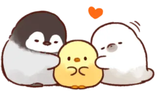 😚 милые, пингвин, цыпленок, тюлень, животные, любовь telegram sticker