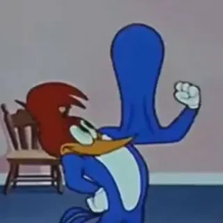 💪 Woody Woodpecker 우디 우드페커, 만화, 근육 자랑, 근육, 애니메이션, 고전 만화 telegram sticker