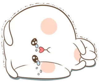 🐽 fofo, triste, chorando, kawaii, desenho animado, animal, coelho telegram sticker