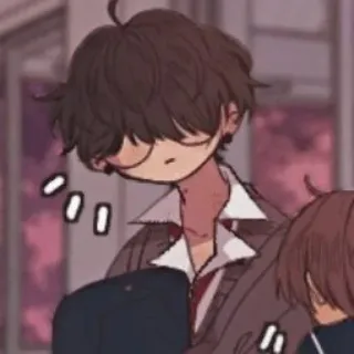 💗 애니메이션, 만화, 소년, 안경, 교복 telegram sticker