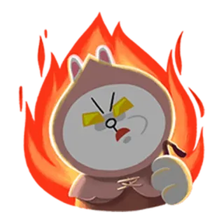 😡 en colère, fou, contrarié, dessin animé, personnage, lapin, frustré, feu whatsapp sticker