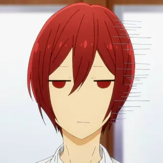 ✏️ Izumi Miyamura Horimiya anime, manga, bored, red hair, school telegram sticker