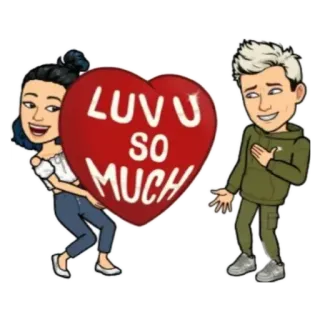 ♌ LUV U SO MUCH любовь, отношения, сердце, мультфильм, пара, дружба telegram sticker