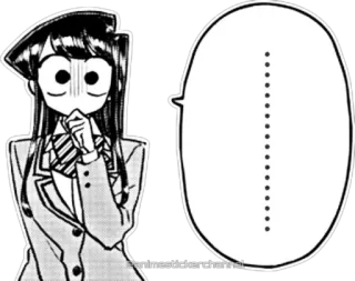 😶 Komi Shouko Komi Can't Communicate Anime, Manga, Komi can't communicate, Komi Shouko, Verrast, Geschrokken, Anime sticker whatsapp sticker