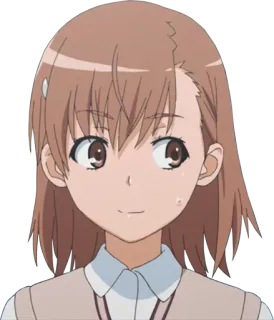 😅 Misaka Mikoto A Certain Scientific Railgun อนิเมะ, ผู้หญิง, ผมสีน้ำตาลเข้ม, ชุดนักเรียน, เรลกัน telegram sticker