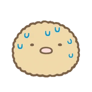 🍐 kawaii, fofo, emoji, nervoso, preocupação, Sumikko Gurashi, personagem telegram sticker