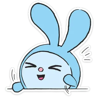 😆 sticker, thỏ, thỏ, dễ thương, hoạt hình, động vật, vui vẻ telegram sticker