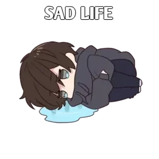 ✨ SAD LIFE triste, piangendo, anime, solo, depresso whatsapp sticker
