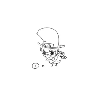 🕛 chicken, top hat, drawing, cute, animal, cartoon telegram sticker