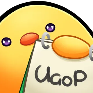 🐤 Ucop dibujo animado, amarillo, Ucop whatsapp sticker
