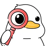 🔍 duck, magnifying glass, investigation, cute, search whatsapp sticker