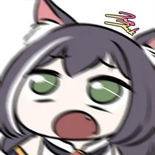 😱 Аниме, Девушка-кошка, Мультфильм, Милый whatsapp sticker