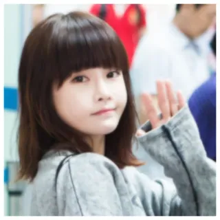 🙂 wanita, orang, potret, ombak, korea telegram sticker